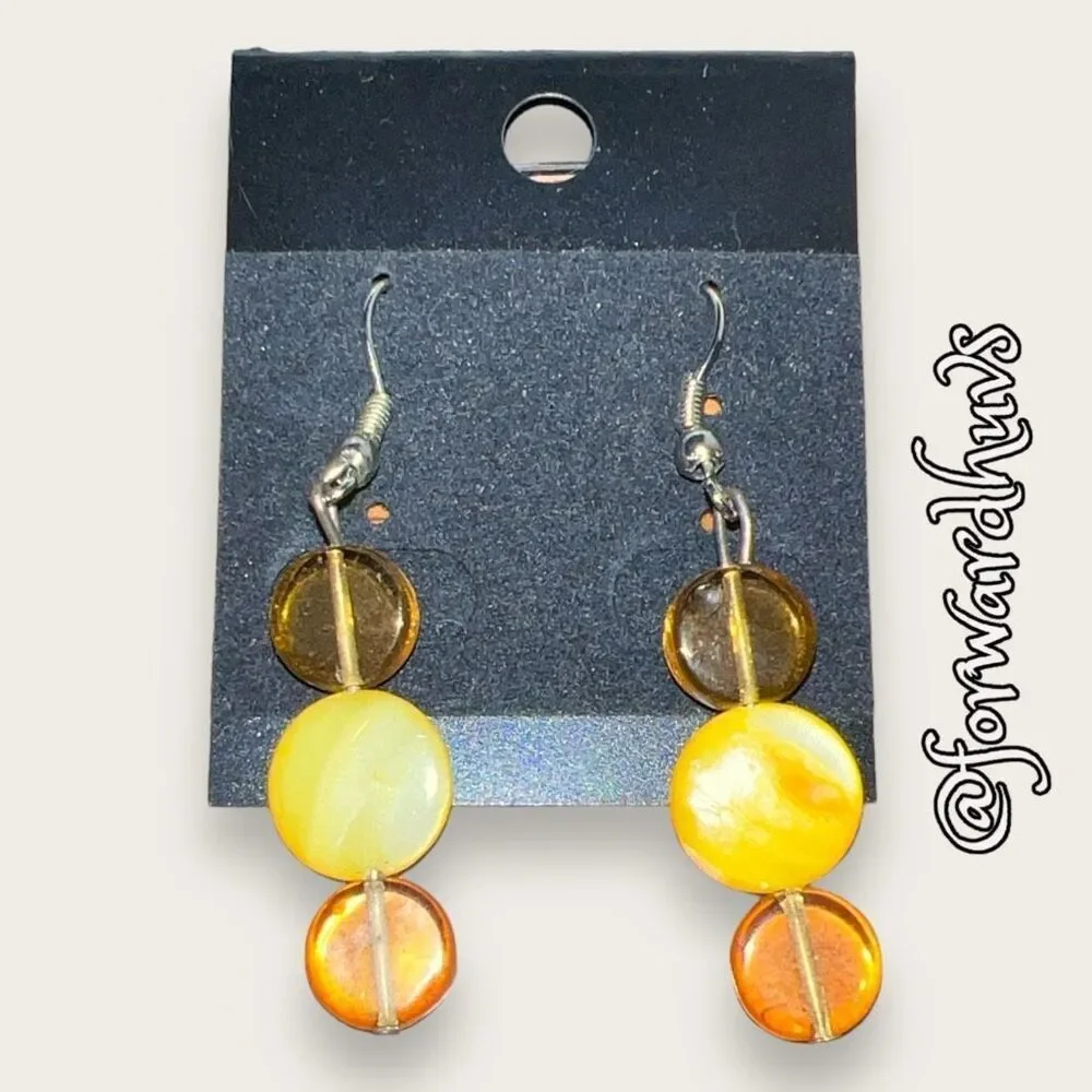 Artesian Crafted Glass Disc Drop Earrings
